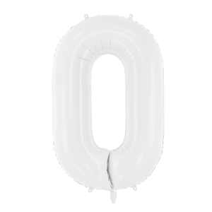 34" Giant White Number Balloon 0 | The Party Darling