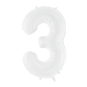 34" Giant White Number Balloon 3 | The Party Darling