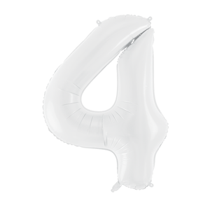 34" Giant White Number Balloon 4 | The Party Darling