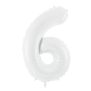 34" Giant White Number Balloon 6 | The Party Darling