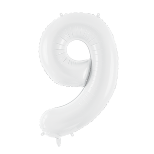 34" Giant White Number Balloon 9 | The Party Darling
