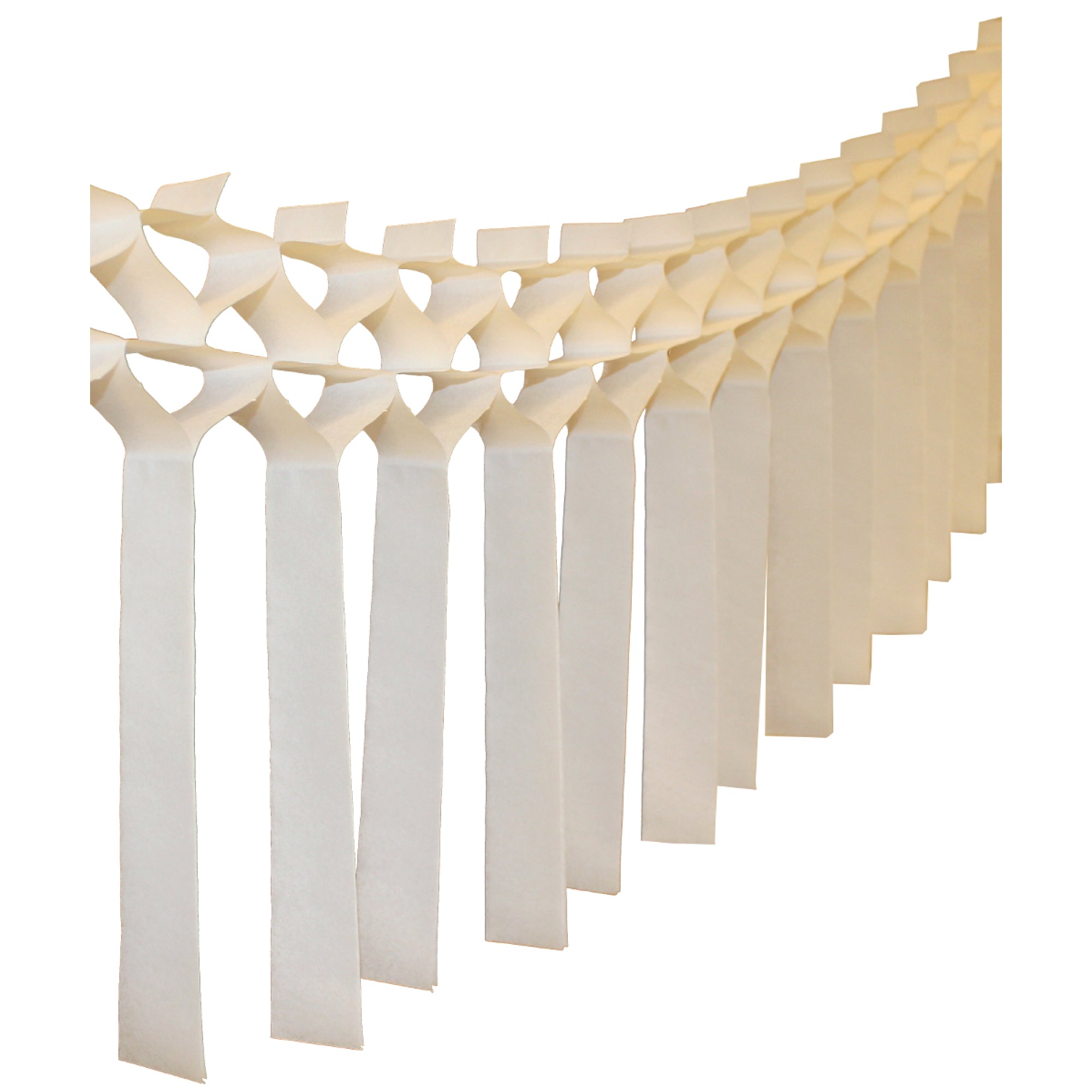 White Tissue Paper Streamer Garland 12ft | The Party Darling