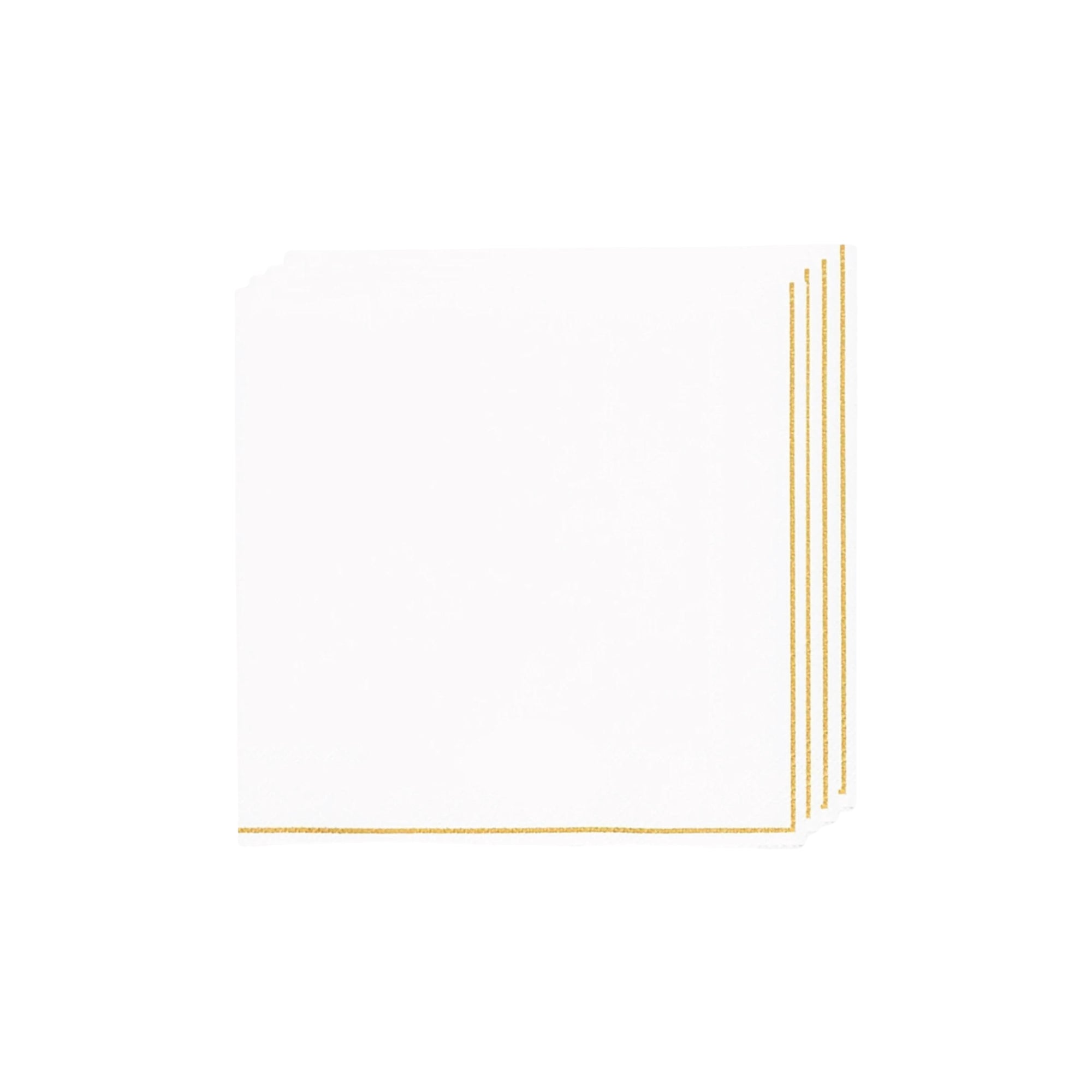 White with Gold Stripe Dessert Napkins 20ct | The Party Darling