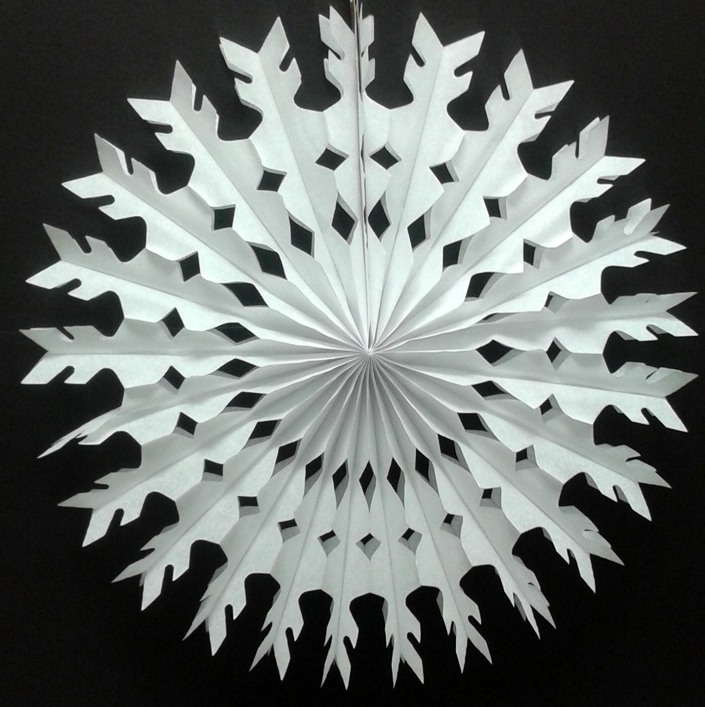 22" White Tissue Paper Snowflake