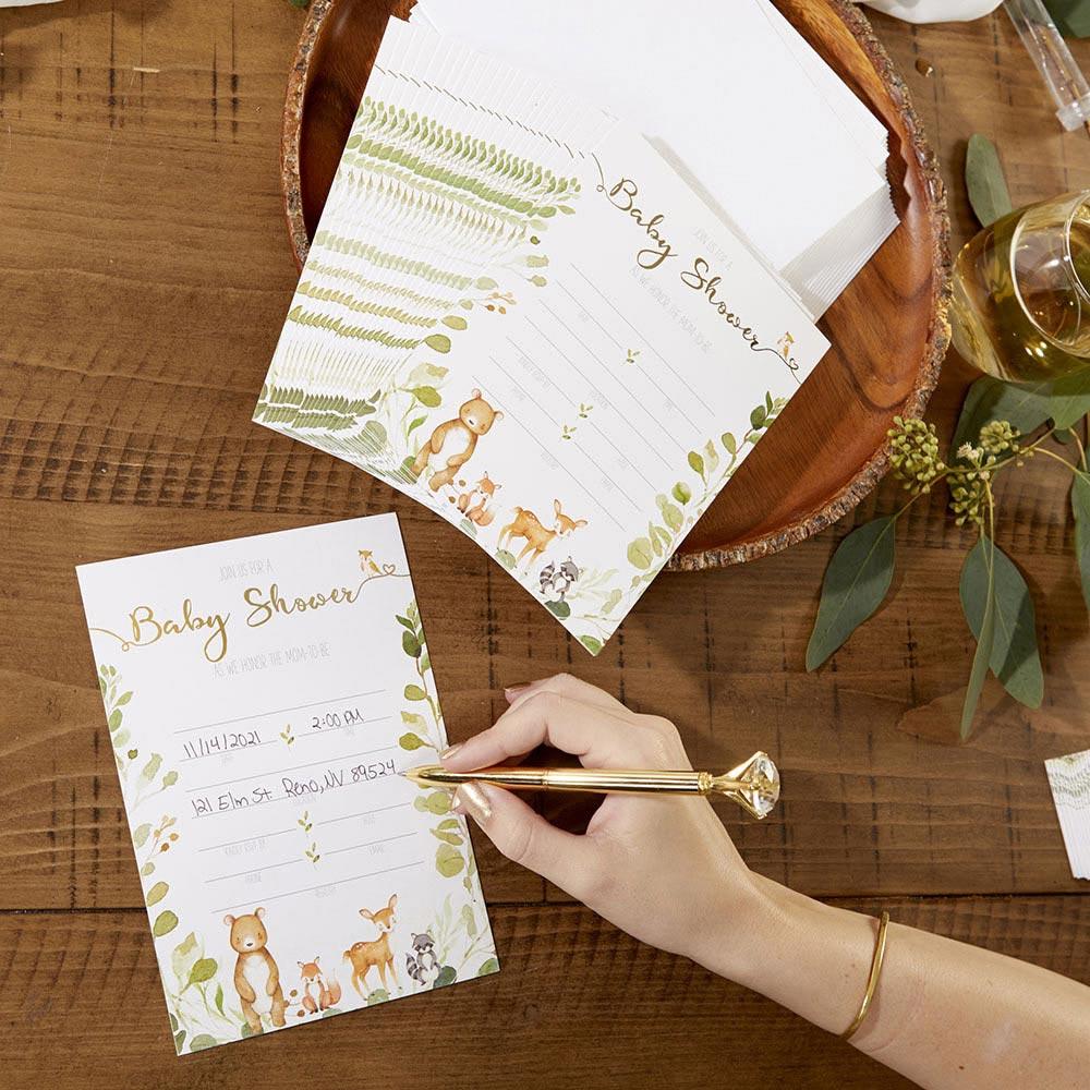 Woodland Baby Shower Invitation &amp; Thank You Card Bundle - The Party Darling