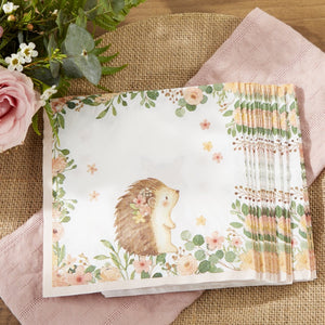 Floral Woodland Animals Lunch Napkins 30ct - The Party Darling