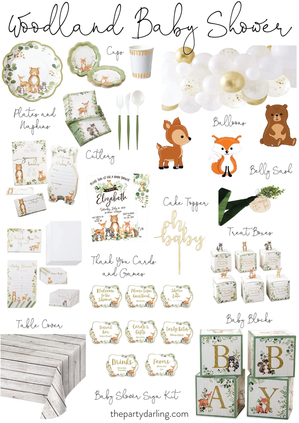 Woodland Baby Shower Lunch Plates 16ct | The Party Darling