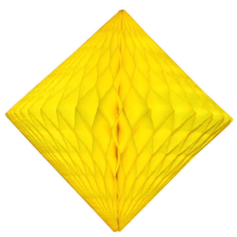 Yellow Honeycomb Diamond Tissue Decorations
